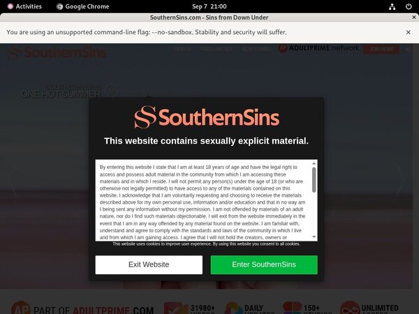 Southernsins Login Password